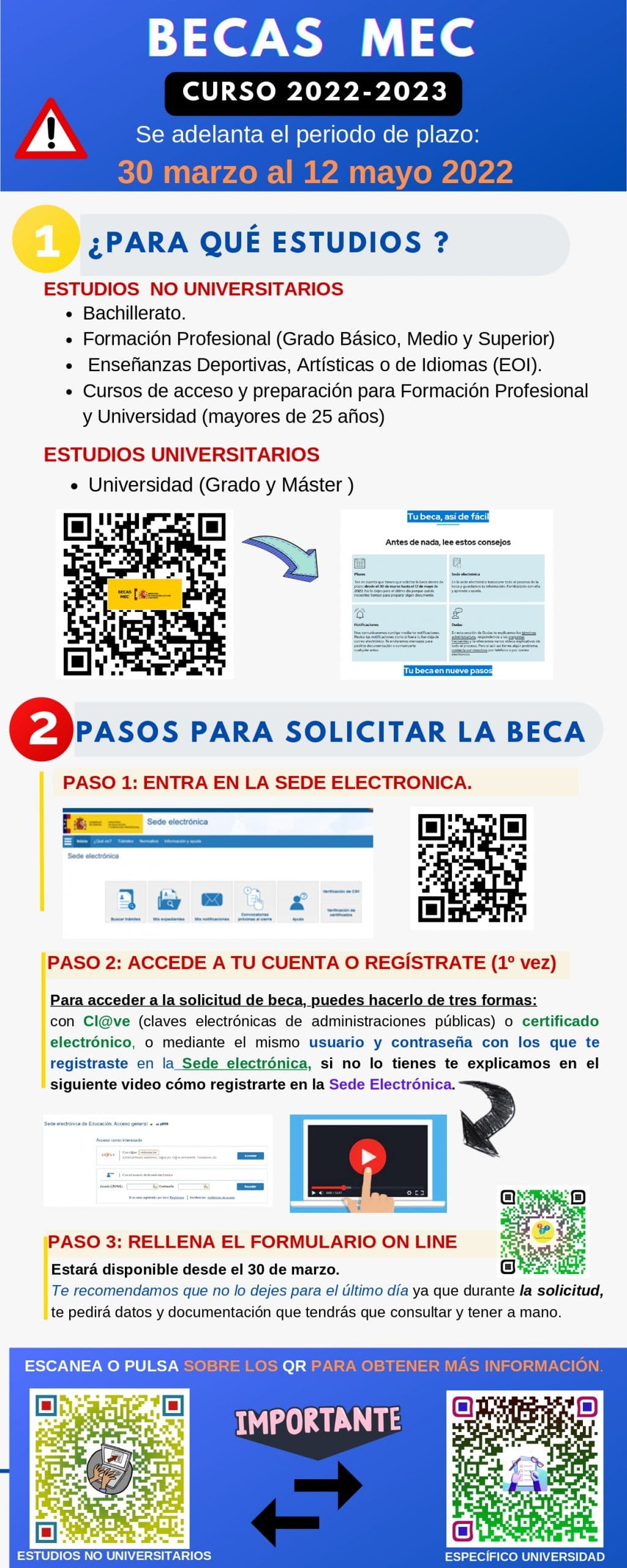 Se adelanta el plazo de solicitud de la Beca MEC para el curso 2022/2023